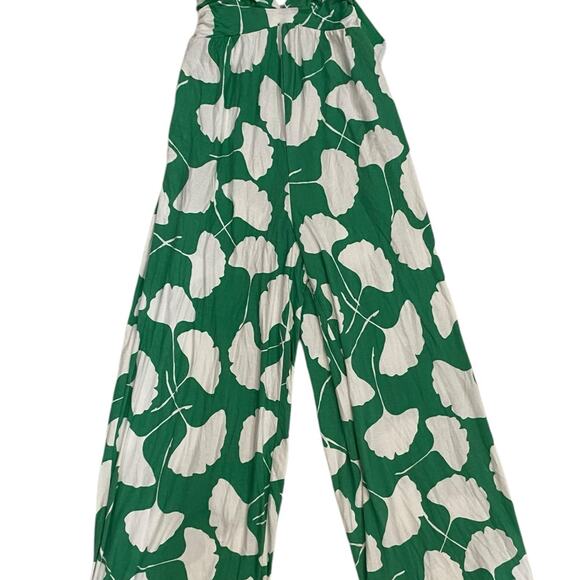 Diane Von Furstenberg for Target Green/White Tie Over the Head Jumpsuit Size XS - Picture 2 of 7